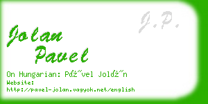 jolan pavel business card